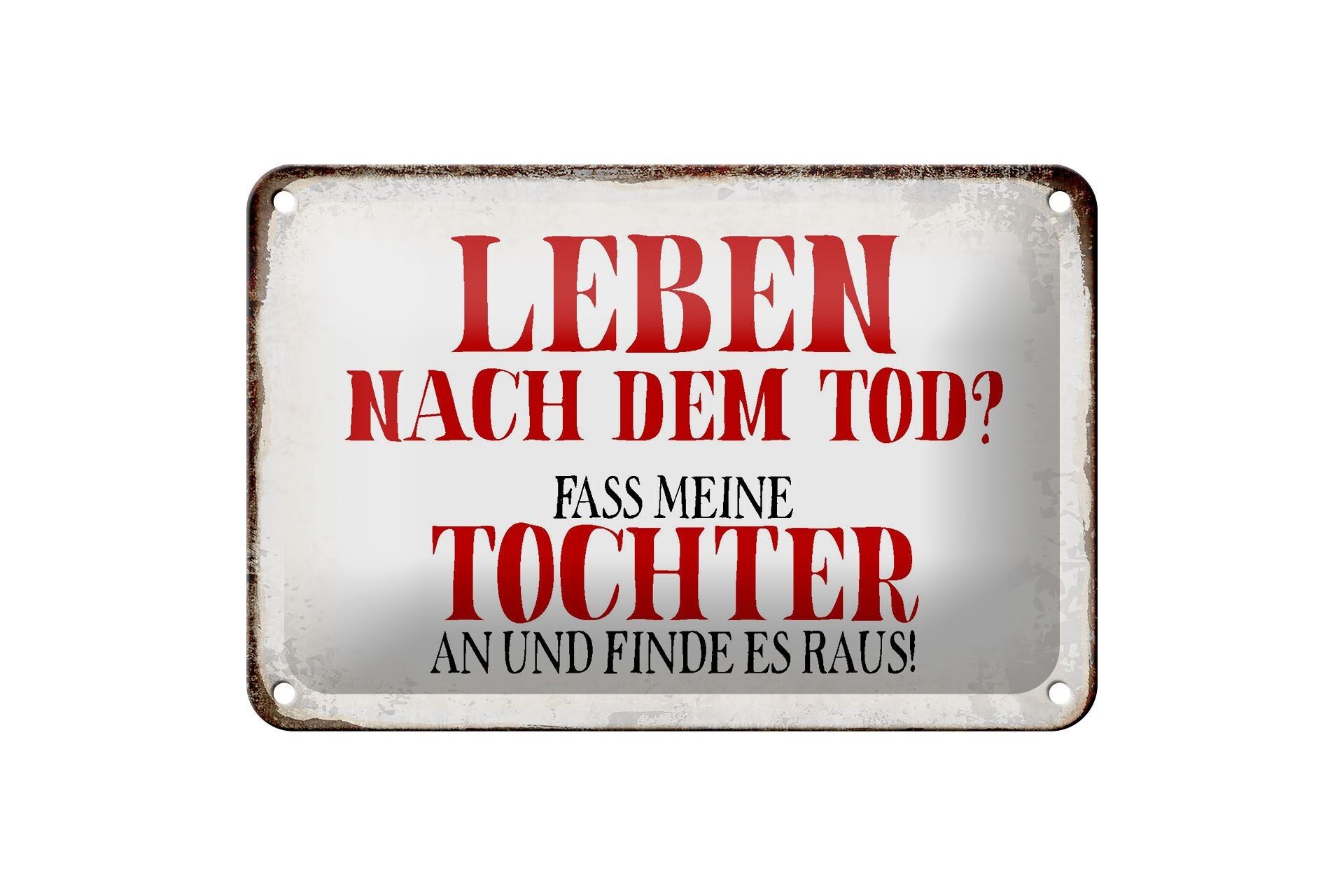 Targa in metallo con scritta "vita dopo la morte" decorazione "Figlia" 18 x 12 cm