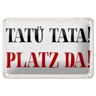 Targa in metallo con scritta "Tatü Tata Platz da" 18x12 cm, decorazione regalo