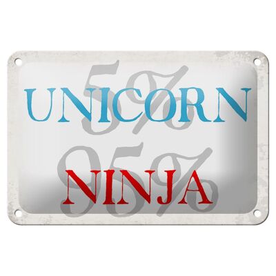 Blechschild Spruch 18x12cm 5% unicorn 95% ninja Dekoration