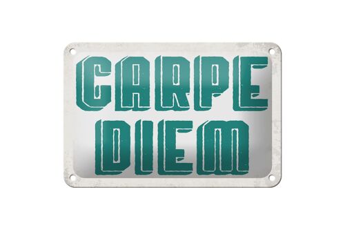 Blechschild Spruch 18x12cm carpe diem nutze dein Tag Dekoration