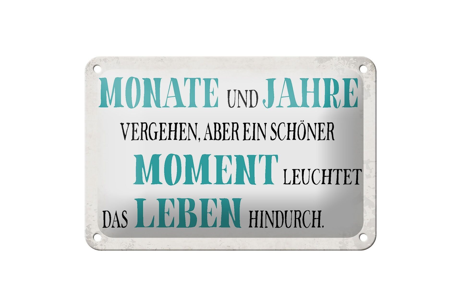 Panneau en étain disant 18x12cm, beau moment illumine la décoration de la vie