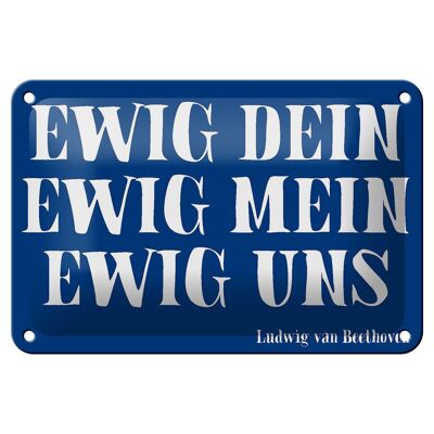 Blechschild Spruch 18x12cm ewig dein ewig mein ewig uns Dekoration