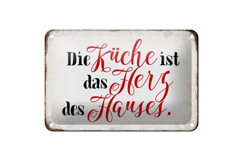 Blechschild Spruch 18x12cm Küche ist das Herz des Hauses Dekoration