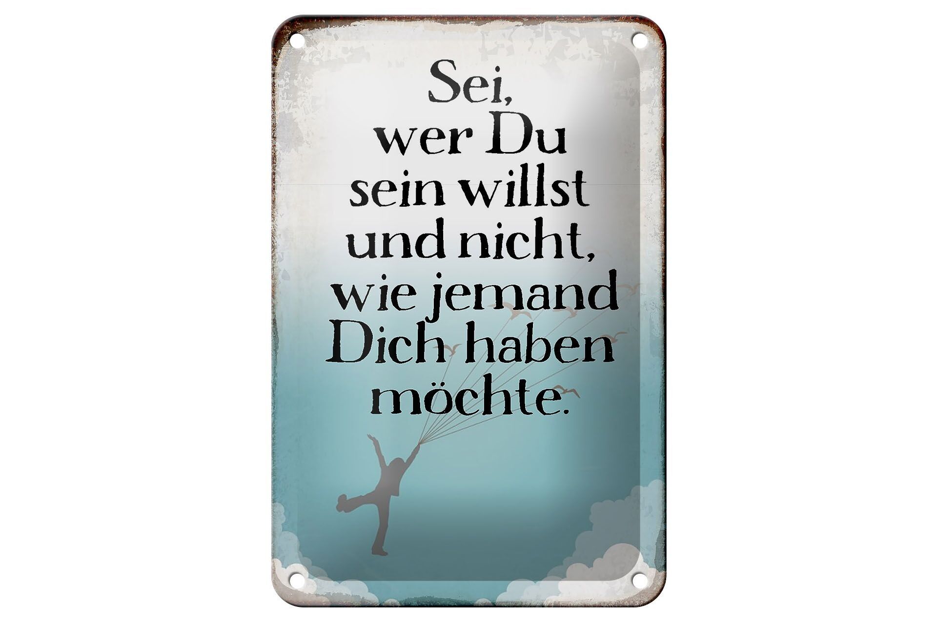 Targa in metallo con scritta "Sii chi vuoi essere" 12x18 cm e non decorazione