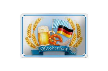 Signe en étain note 18x12cm, décoration de saucisses de bretzel de bière Oktoberfest 1