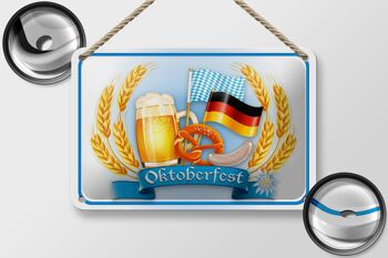 Signe en étain note 18x12cm, décoration de saucisses de bretzel de bière Oktoberfest 2