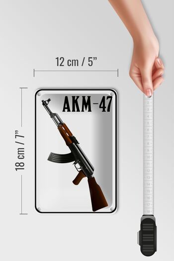 Plaque en tôle fusil 12x18cm décoration Kalachnikov AKM-47 5