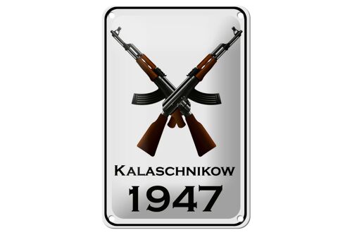 Blechschild Gewehr 12x18cm Kalaschnikow 1947 Dekoration
