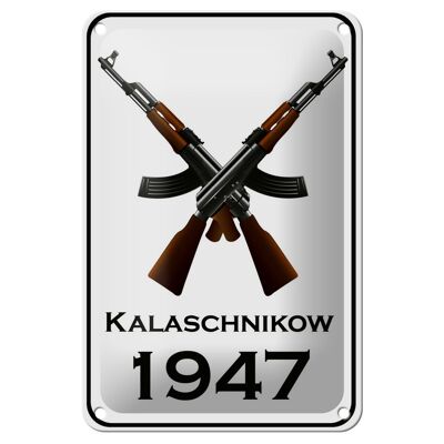 Cartel de chapa rifle 12x18cm Kalashnikov 1947 decoración