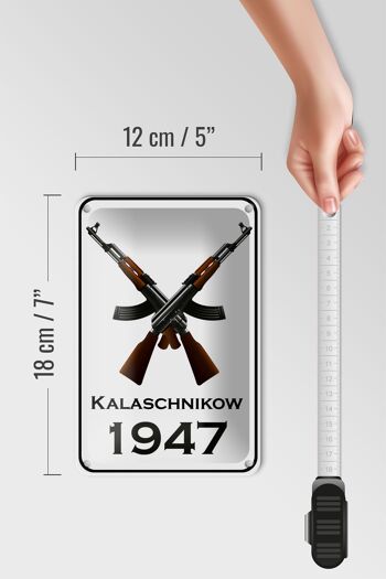 Plaque en tôle Fusil 12x18cm Décoration Kalachnikov 1947 5