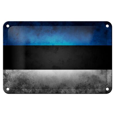 Targa in metallo bandiera 18x12 cm Decorazione bandiera Estonia