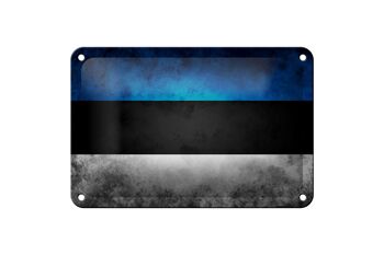 Drapeau en étain 18x12cm, décoration du drapeau de l'estonie 1