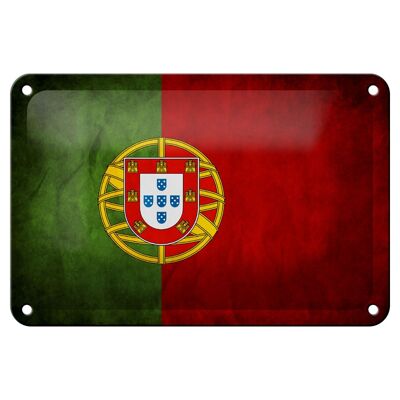 Bandera de cartel de hojalata, decoración de bandera de Portugal, 18x12cm