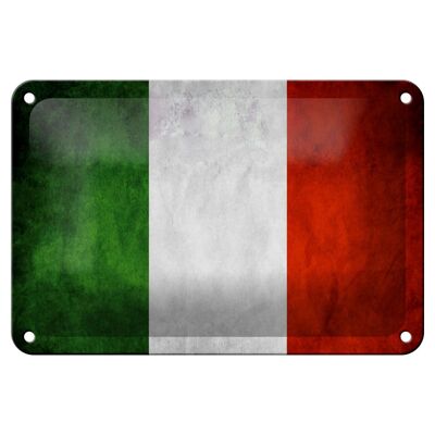 Tin sign flag 18x12cm Italy flag decoration