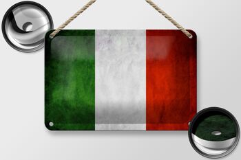 Drapeau en étain 18x12cm, décoration de drapeau d'italie 2