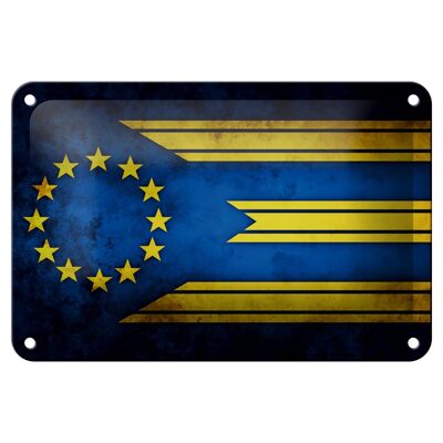 Targa in metallo bandiera 18x12 cm Decorazione bandiera Europa