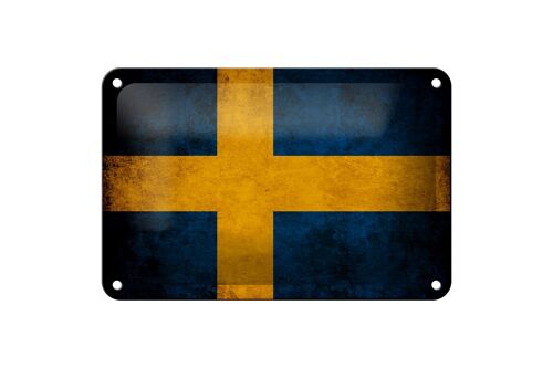 Blechschild Flagge 18x12cm Schweden Fahne Dekoration