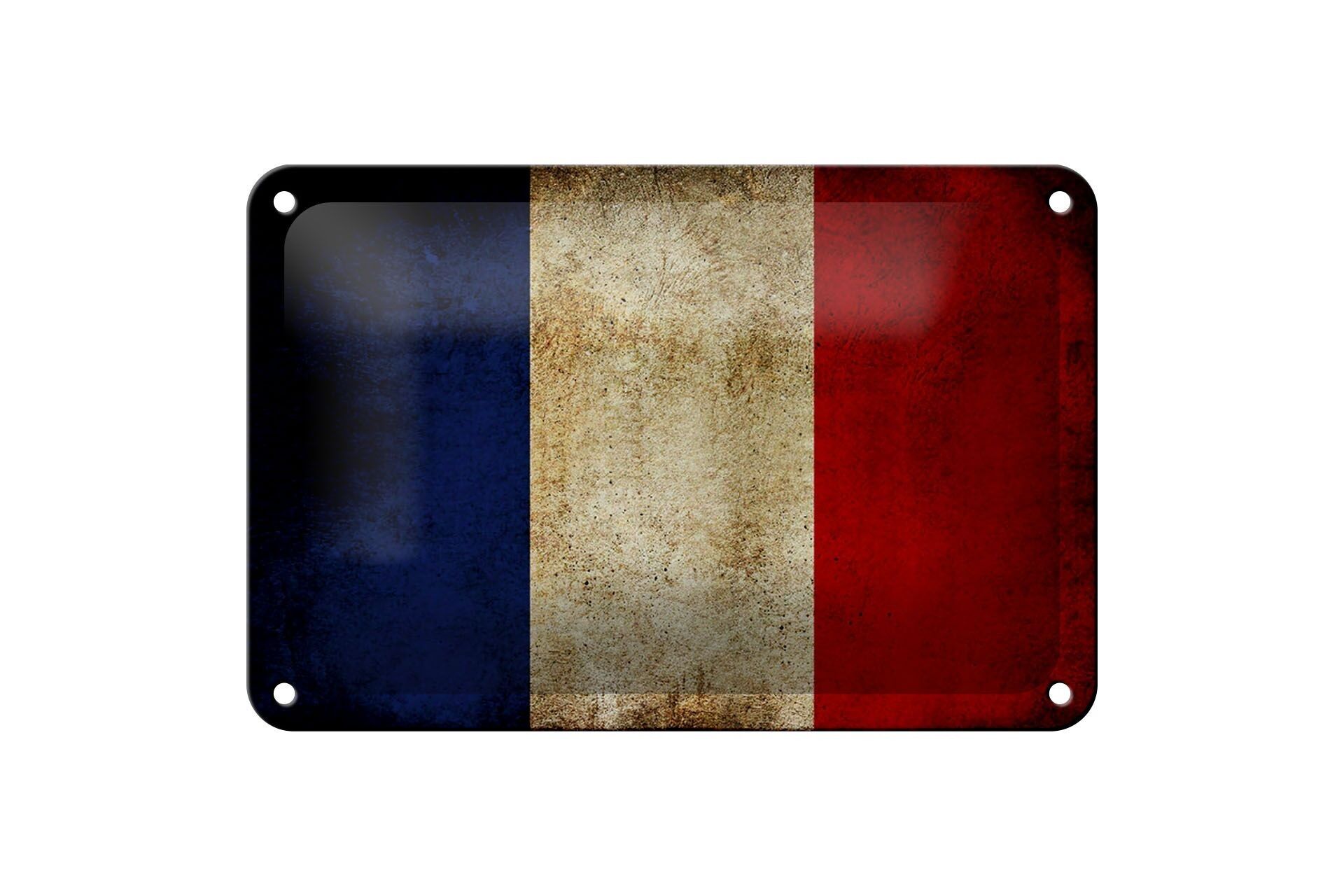 Tin sign flag 18x12cm France flag decoration