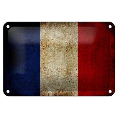 Bandera de cartel de hojalata, decoración de bandera de Francia, 18x12cm