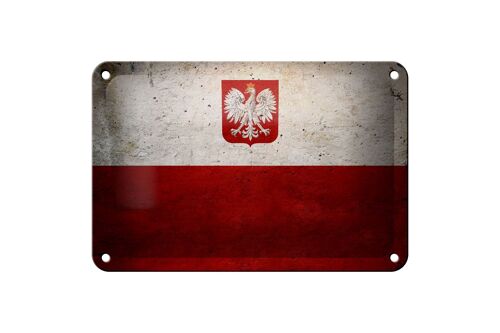 Blechschild Flagge 18x12cm Polen Fahne Wanddeko Dekoration