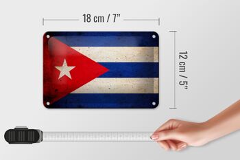 Drapeau en étain 18x12cm, décoration de drapeau de Cuba 5