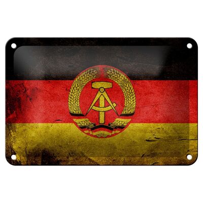 Blechschild Flagge 18x12cm DDR Fahne Wanddeko Dekoration