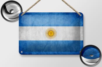 Drapeau en étain 18x12cm, décoration de drapeau argentin 2