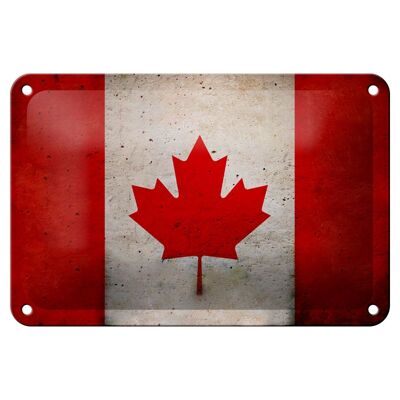 Bandera de cartel de hojalata 18x12cm decoración de pared con bandera de Canadá