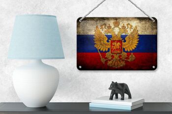 Drapeau en étain 18x12cm, drapeau russe, décoration des armoiries 4