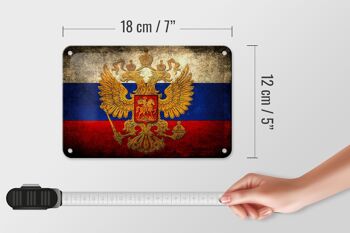Drapeau en étain 18x12cm, drapeau russe, décoration des armoiries 5