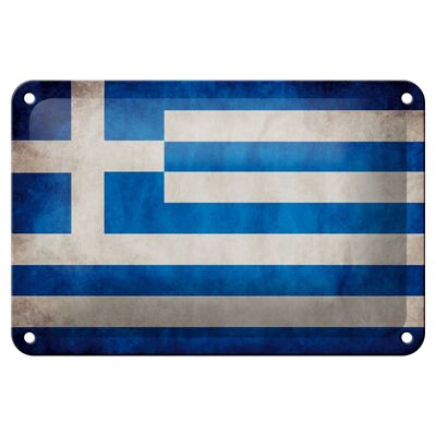 Bandera de cartel de hojalata, decoración de bandera de Grecia, 18x12cm