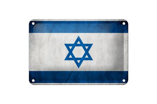 Blechschild Flagge 18x12cm Israel Fahne Wanddeko Dekoration