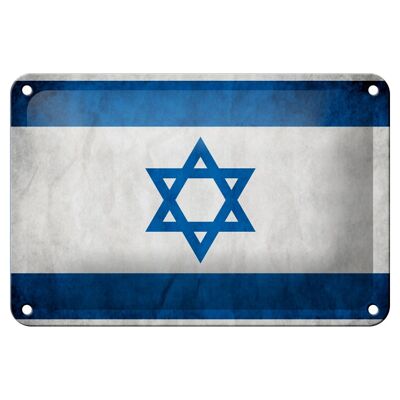 Bandera de cartel de hojalata 18x12cm decoración de pared con bandera de Israel