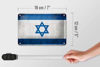 Drapeau en étain 18x12cm, décoration murale, drapeau d'israël 5