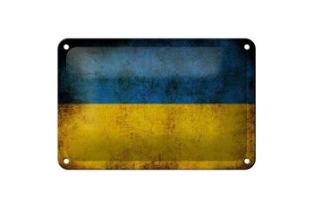 Drapeau en étain 18x12cm, décoration du drapeau de l'ukraine 1