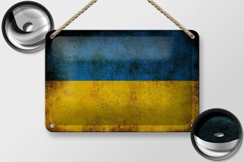 Drapeau en étain 18x12cm, décoration du drapeau de l'ukraine 2