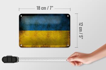 Drapeau en étain 18x12cm, décoration du drapeau de l'ukraine 5
