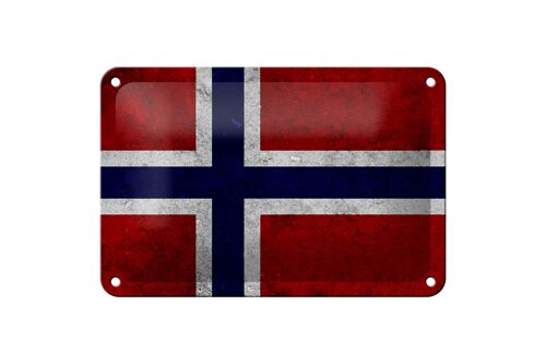 Blechschild Flagge 18x12cm Norwegen Fahne Wanddeko Dekoration