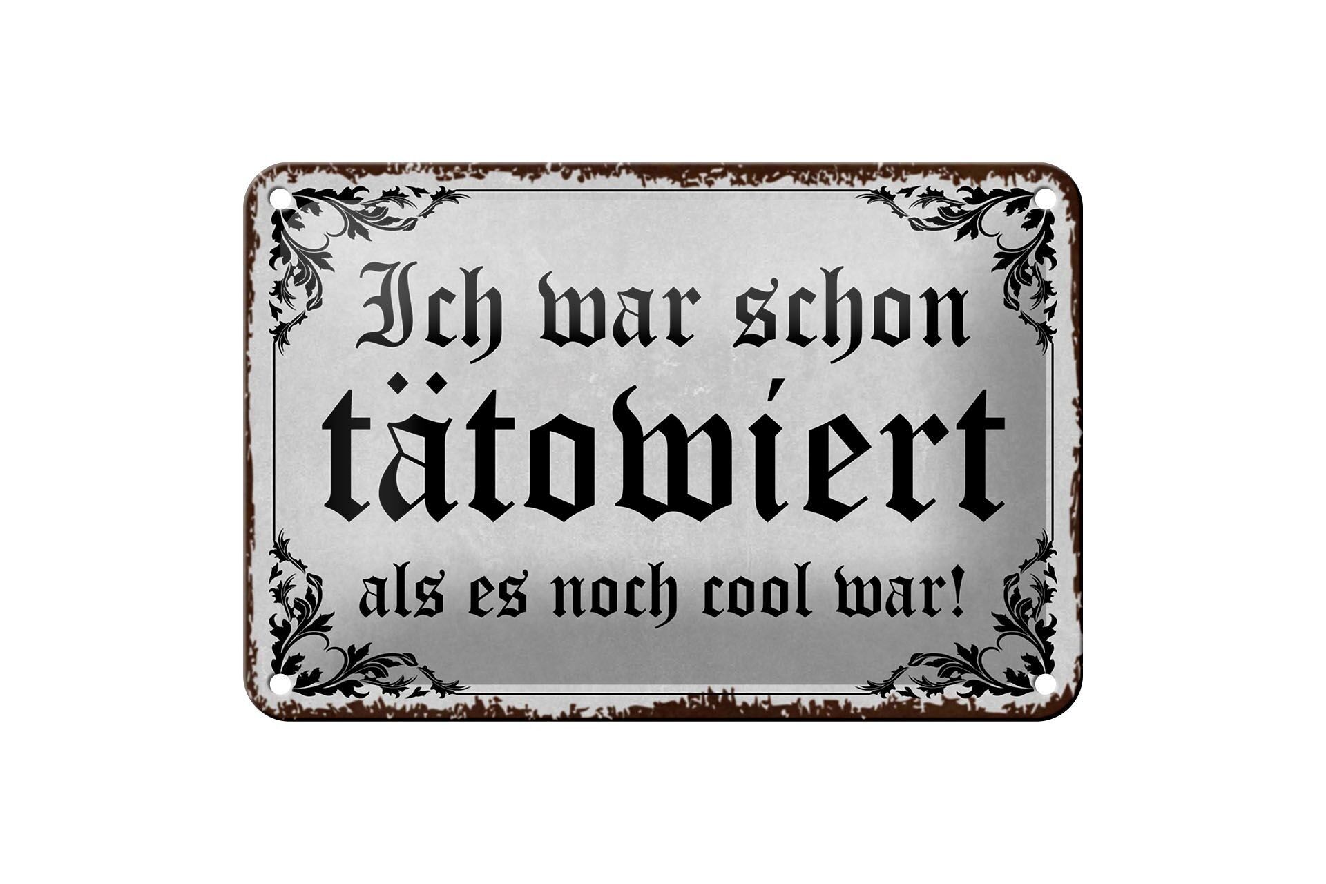 Targa in metallo tatuaggio 18x12 cm Ero già tatuato come decorazione