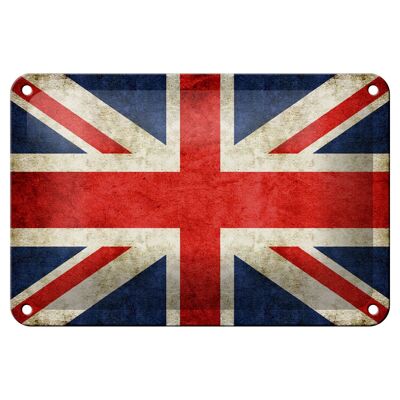 Targa in metallo bandiera 18x12 cm decorazione murale del Regno Unito