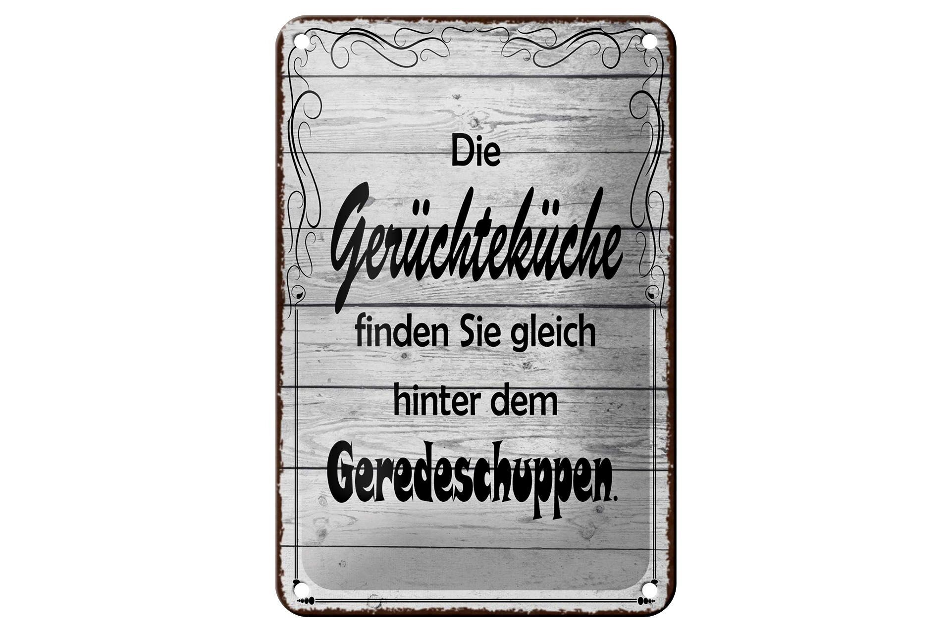 Blechschild Spruch 12x18cm Gerüchteküche Geredeschuppen Dekoration