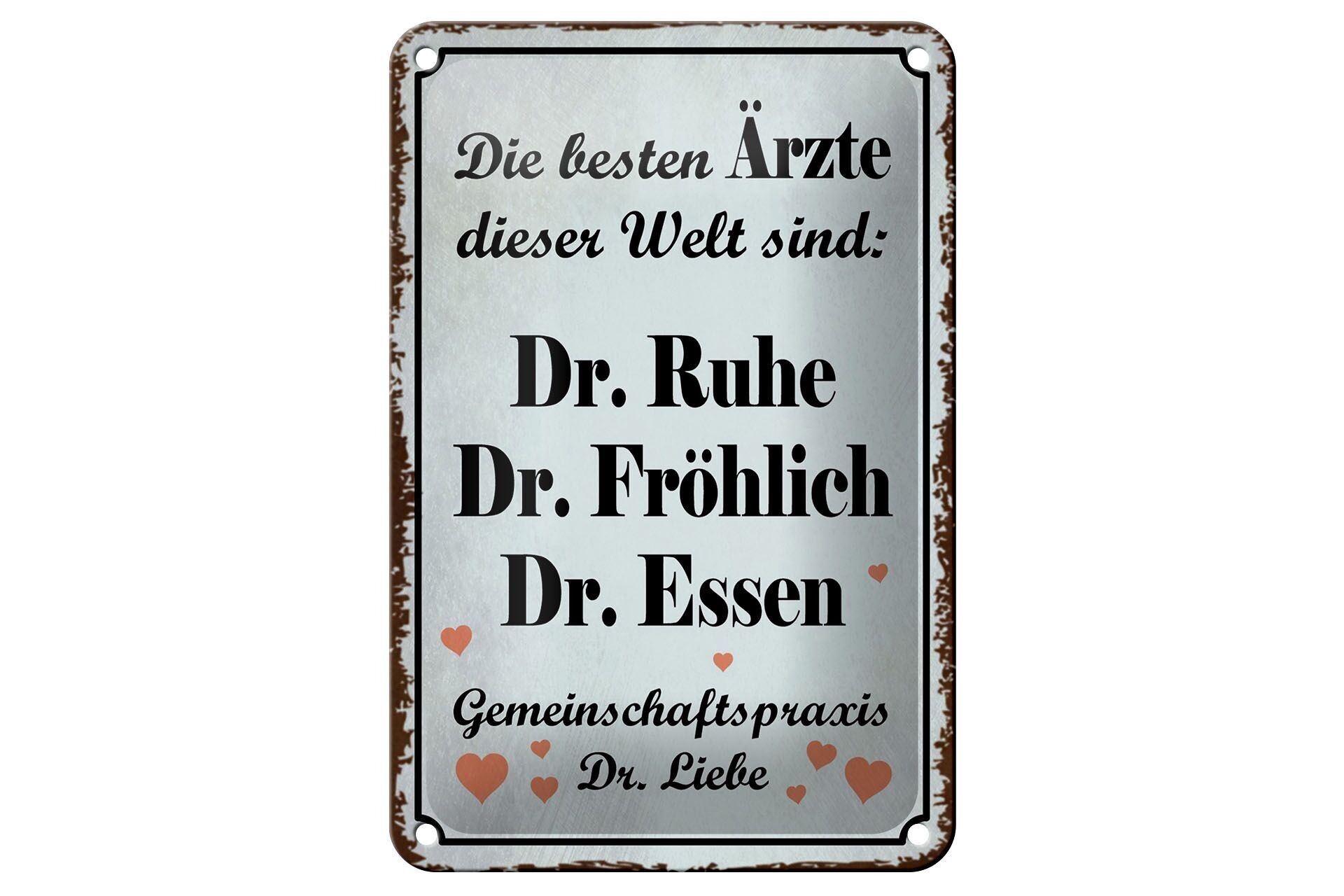 Targa in metallo con scritta 12x18 cm migliori dottori Dr. Decorazione felice e calma