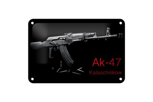 Blechschild Gewehr 18x12cm AK-47 Kalaschnikow Dekoration