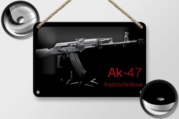 Plaque en tôle fusil 18x12cm AK-47 Kalachnikov, décoration 2