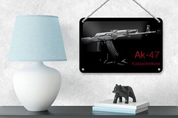 Plaque en tôle fusil 18x12cm AK-47 Kalachnikov, décoration 4