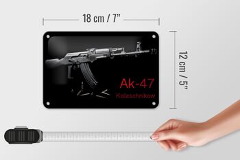 Plaque en tôle fusil 18x12cm AK-47 Kalachnikov, décoration 5