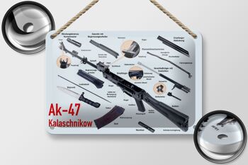 Fusil en signe d'étain 18x12cm AK-47 Kalachnikov, décoration de pièces individuelles 2