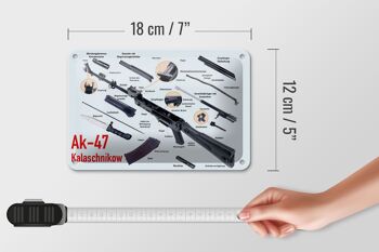 Fusil en signe d'étain 18x12cm AK-47 Kalachnikov, décoration de pièces individuelles 5