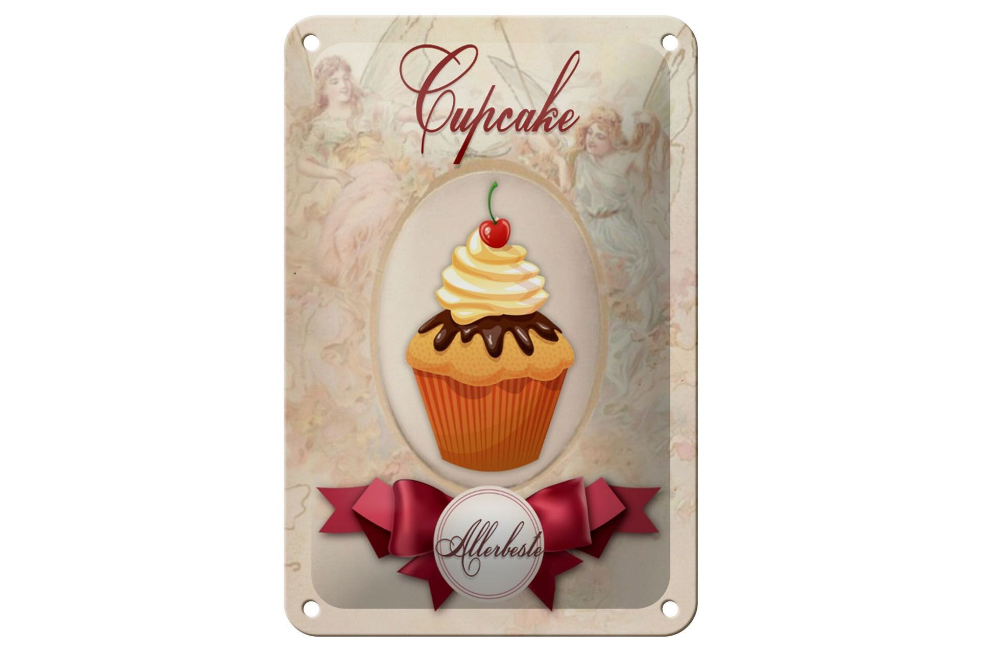 Targa in metallo con scritta "Cupcake" 12x18 cm. La migliore decorazione