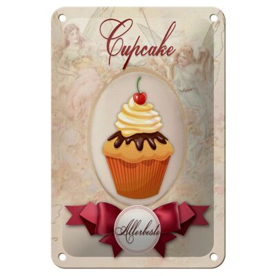 Plaque en étain disant 12x18cm Cupcake Very best decoration